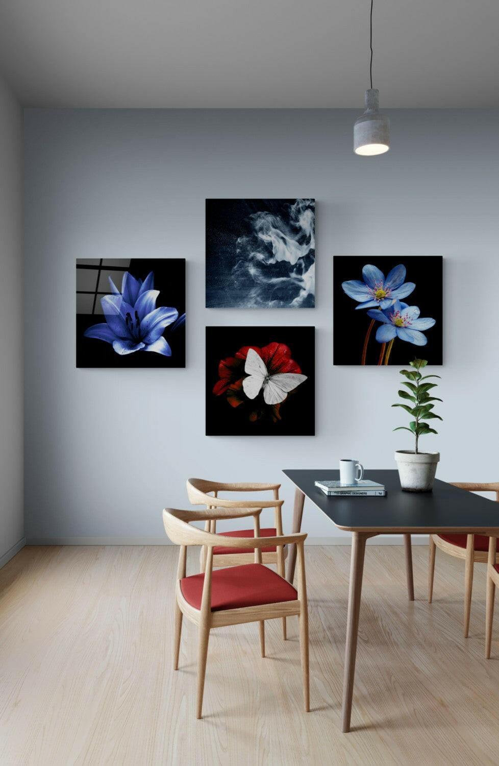 Flowers Quadro Glass Wall Art.