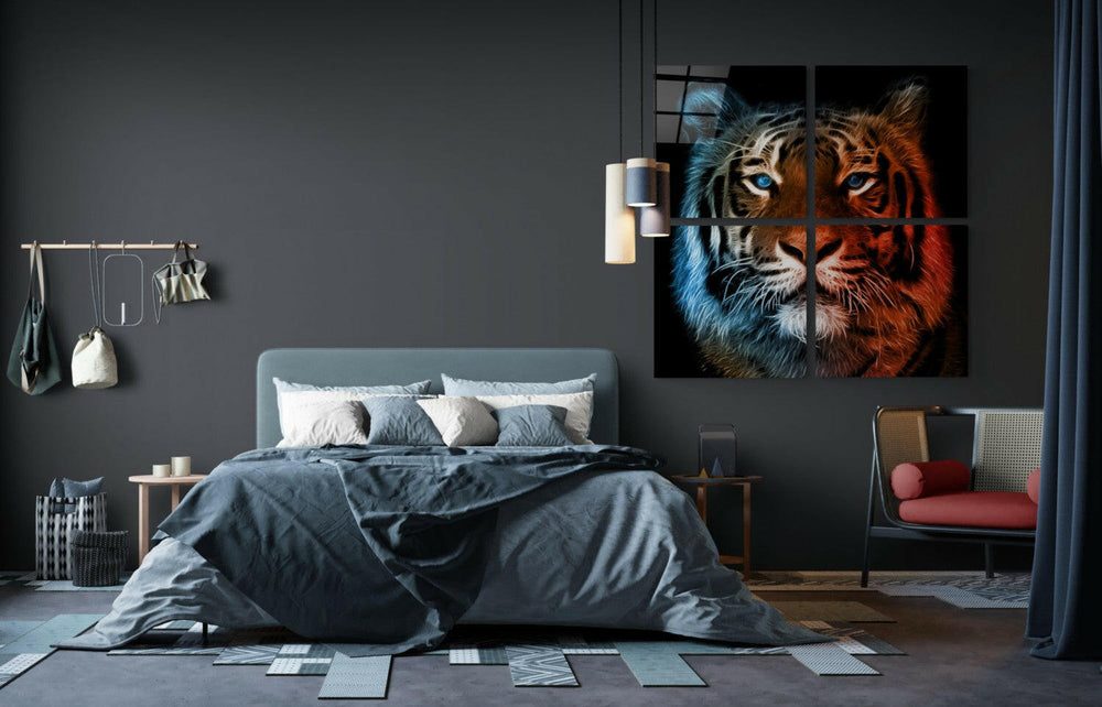 Tiger Quadro Glass Wall Art.
