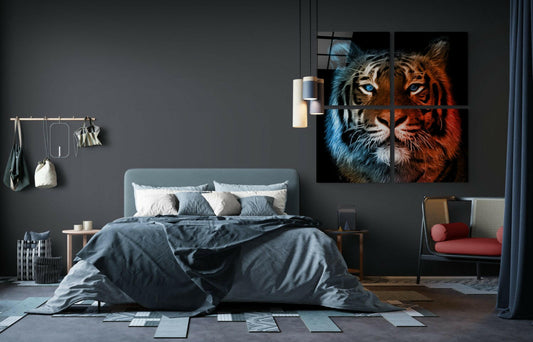 Tiger Quadro Glass Wall Art.