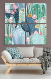 Cacti Quadro Glass Wall Art.