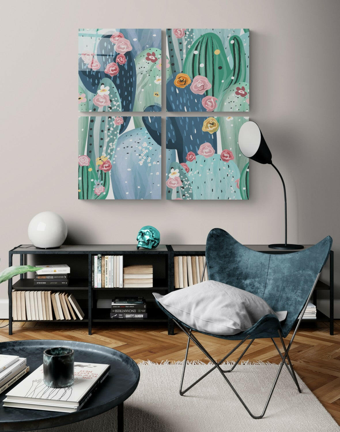 Cacti Quadro Glass Wall Art.