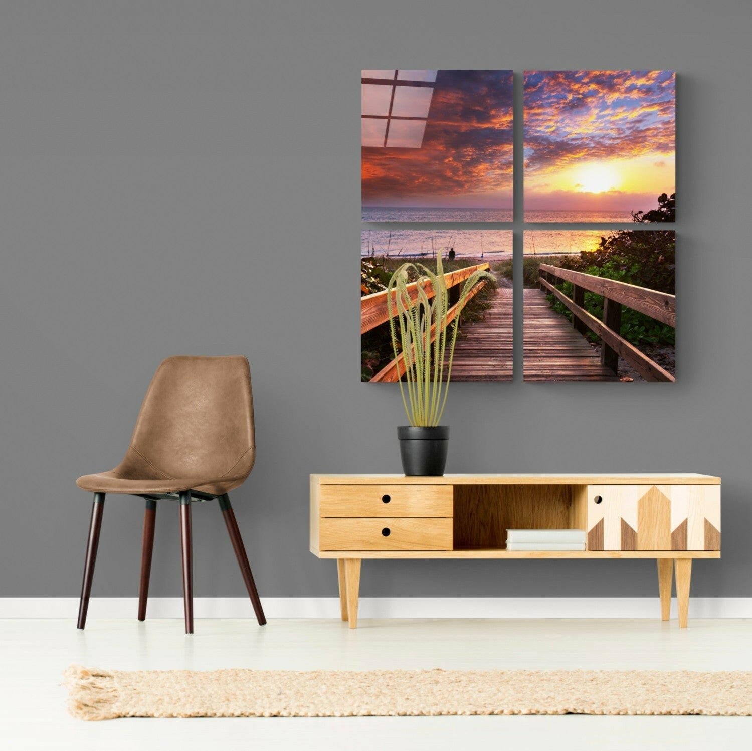 Horizon Line Quadro Glass Wall Art.