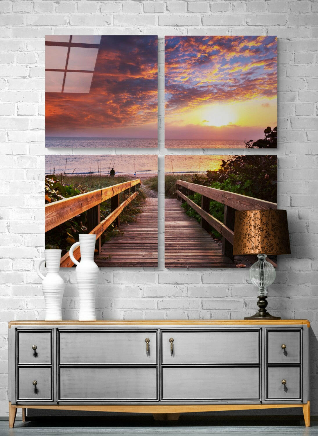 Horizon Line Quadro Glass Wall Art.