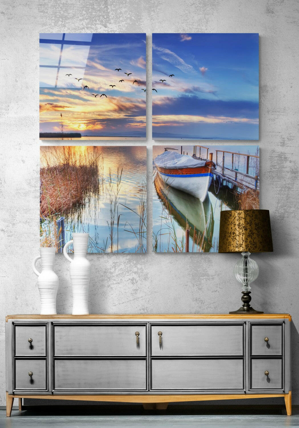 Reeds Quadro Glass Wall Art