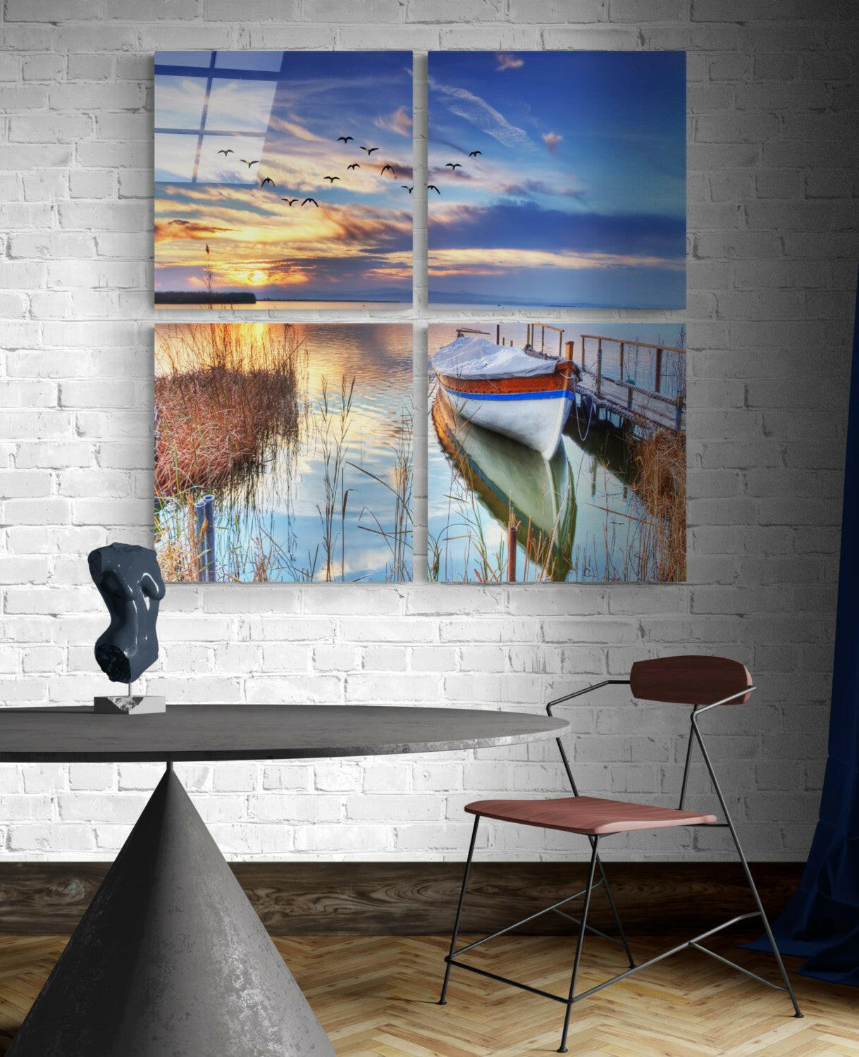 Reeds Quadro Glass Wall Art.