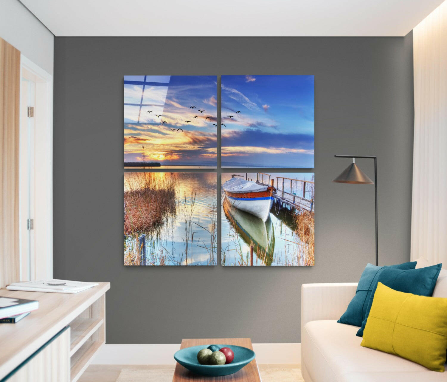 Reeds Quadro Glass Wall Art.