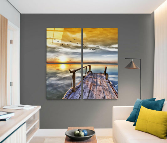 Sunset Quadro Glass Wall Art.
