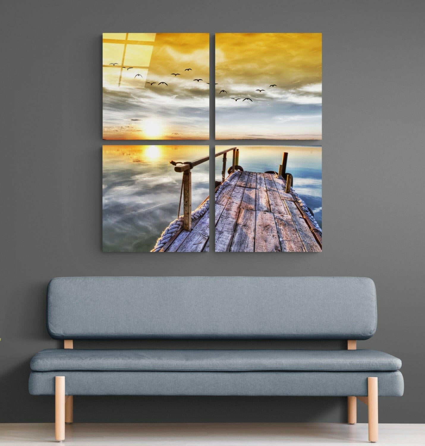 Sunset Quadro Glass Wall Art.