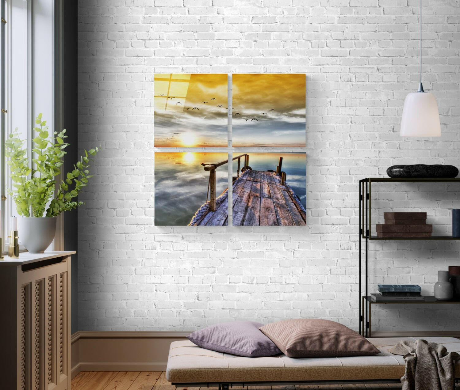 Sunset Quadro Glass Wall Art.