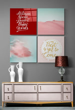 Pink Desert Quadro Glass Wall Art.