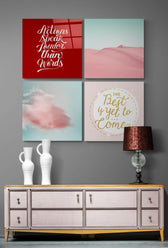 Pink Desert Quadro Glass Wall Art.