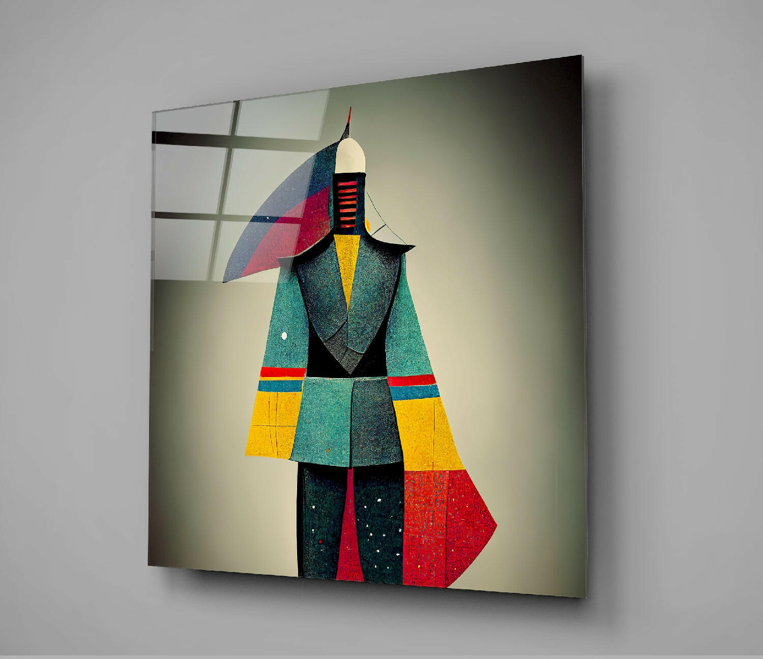Colored Man Glass Wall Art  || Designers Collection.