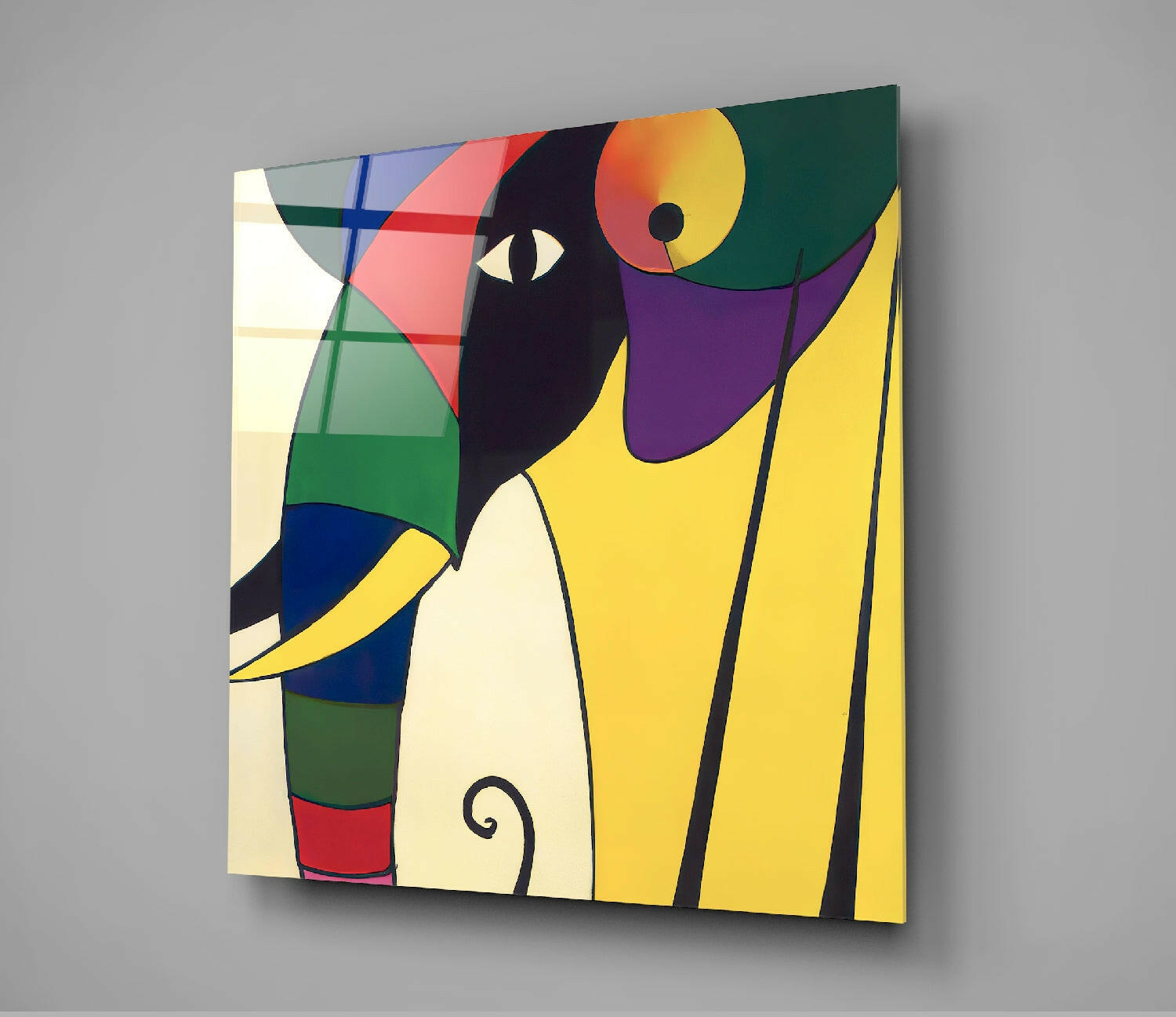 Wassily's Elephant Glass Wall Art  || Designer Collection.