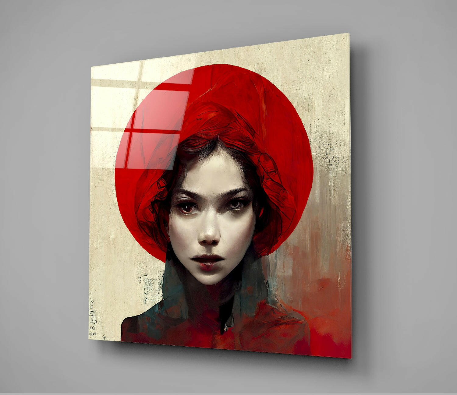 Red Hat Glass Wall Art  || Designer Collection.