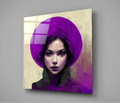 Purple Hat Glass Wall Art  || Designer Collection.