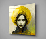 Yellow Hat Glass Wall Art  || Designer Collection | Insigne Art Design