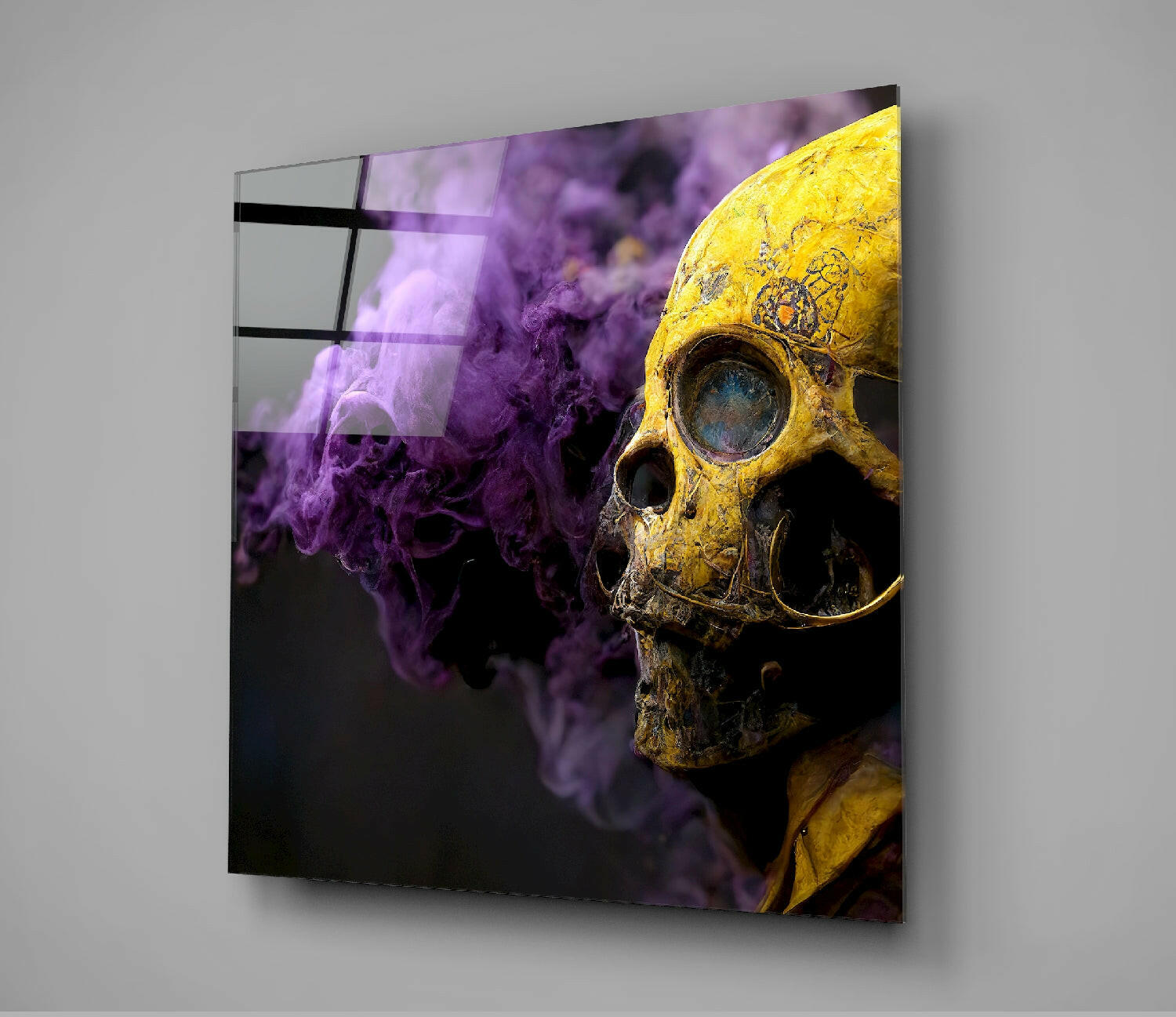 Smoky Skull Glass Wall Art  || Designer Collection.