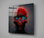 Red Head Glass Wall Art  || Designer Collection.