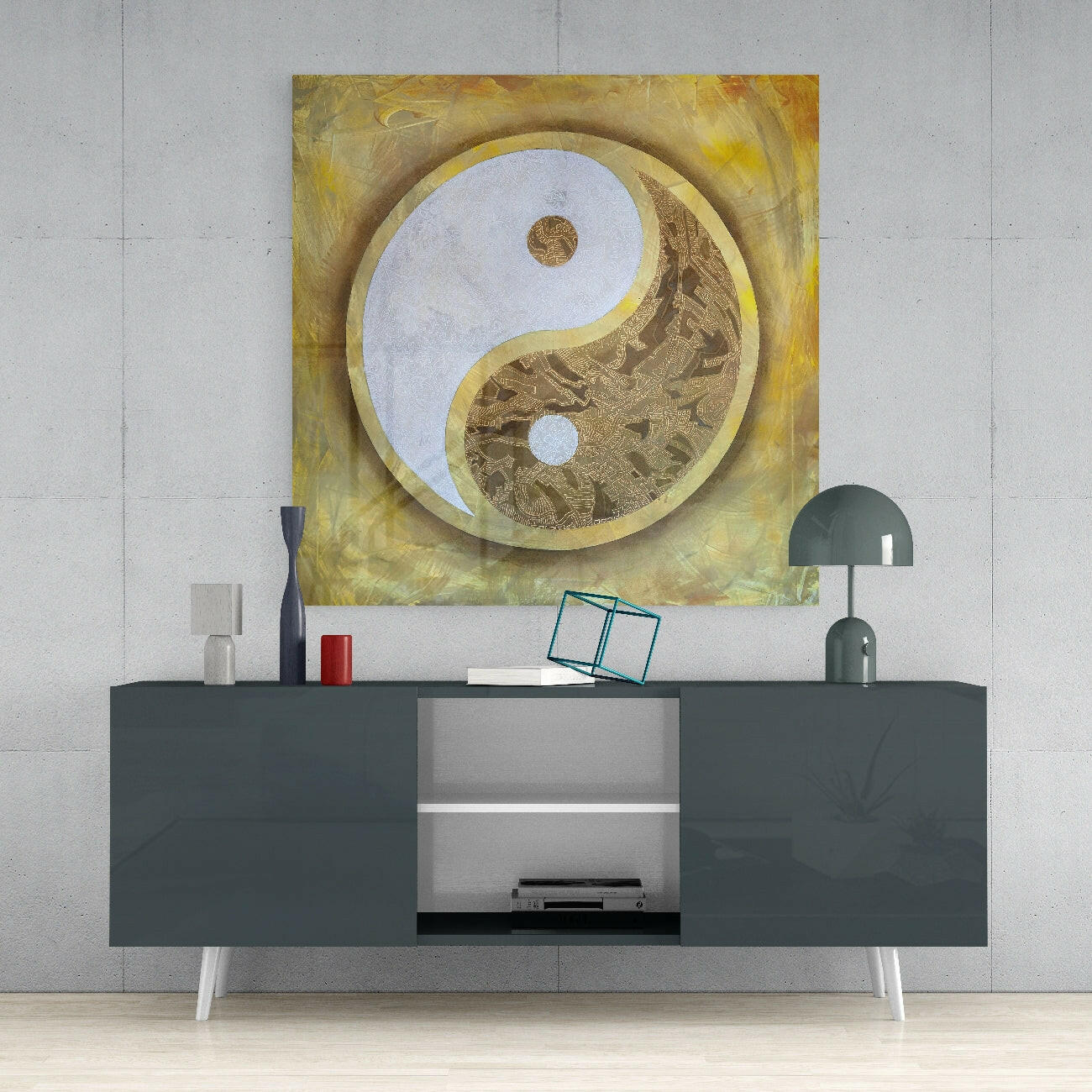 Ying Yang Glass Wall Art  || Designer Collection.