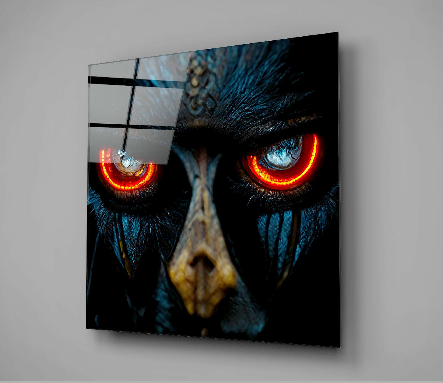 Anger in the Eyes Glass Wall Art  || Designers Collection.
