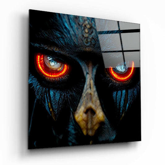 Anger in the Eyes Glass Wall Art  || Designers Collection.