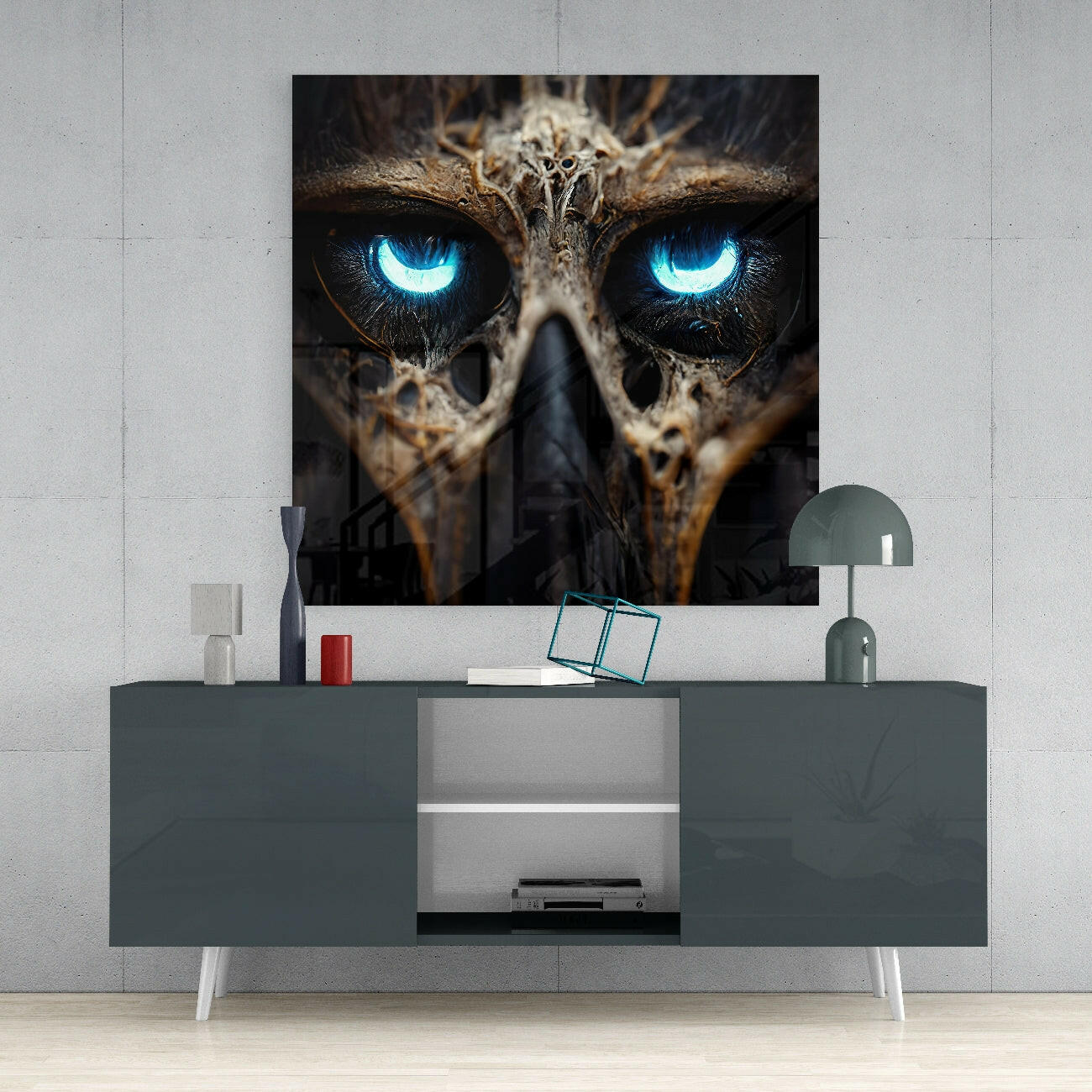 Bravery in The Eyes Glass Wall Art  || Designers Collection.