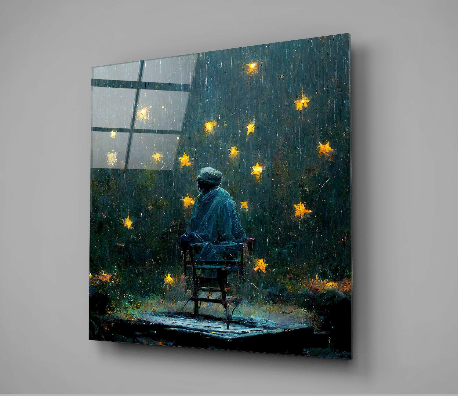 Raining Stars Glass Wall Art  || Designer Collection.