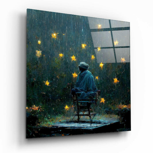 Raining Stars Glass Wall Art  || Designer Collection.