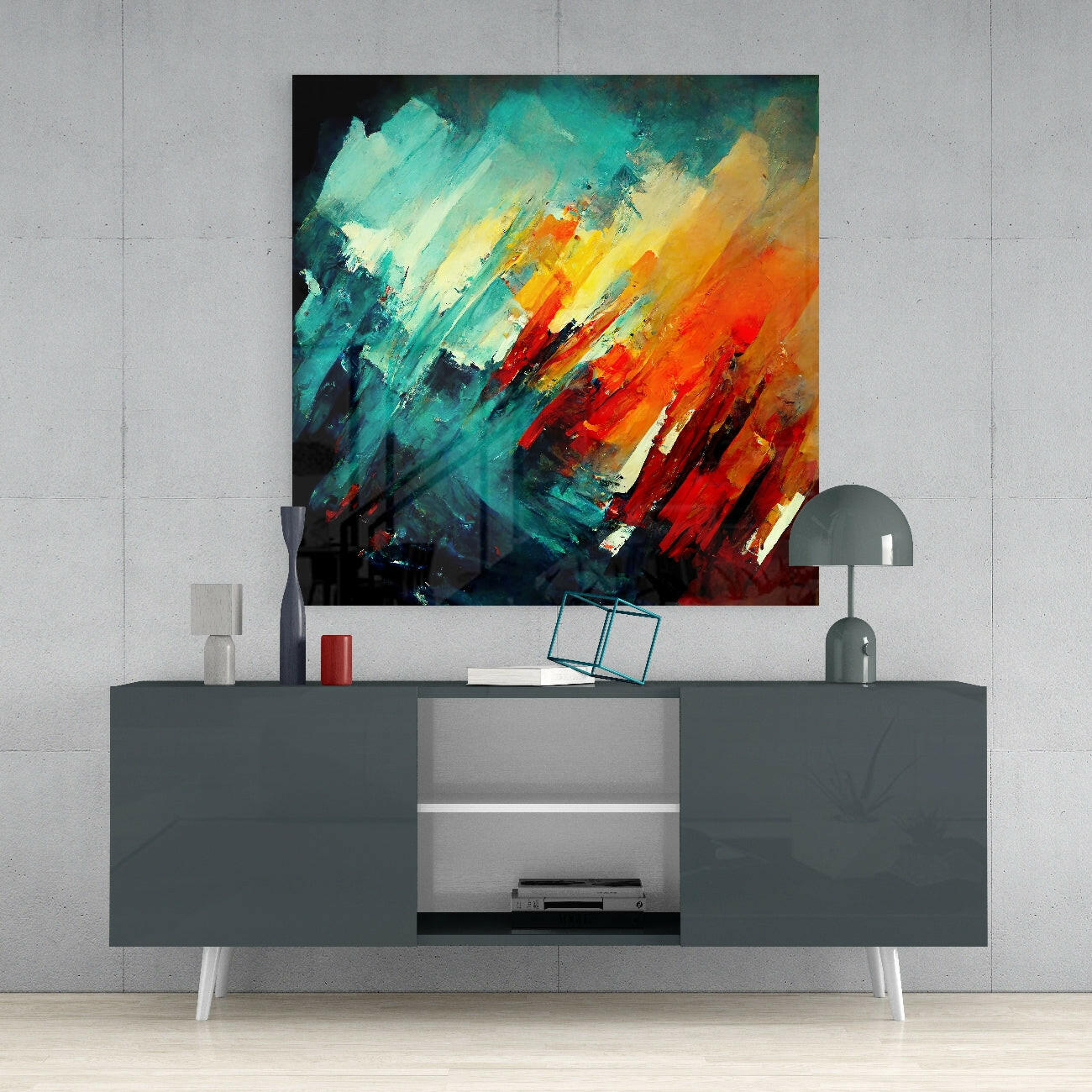 Brush Glass Wall Art  || Designers Collection.