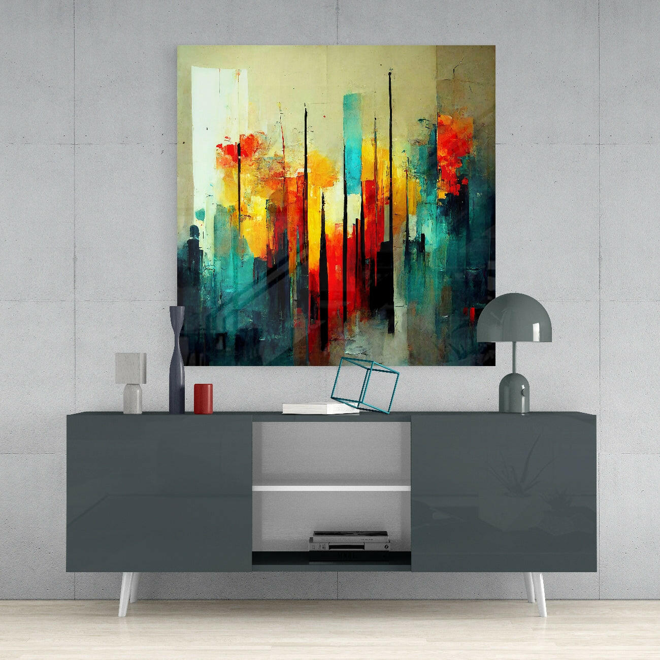 City Silhouette Glass Wall Art  || Designers Collection.