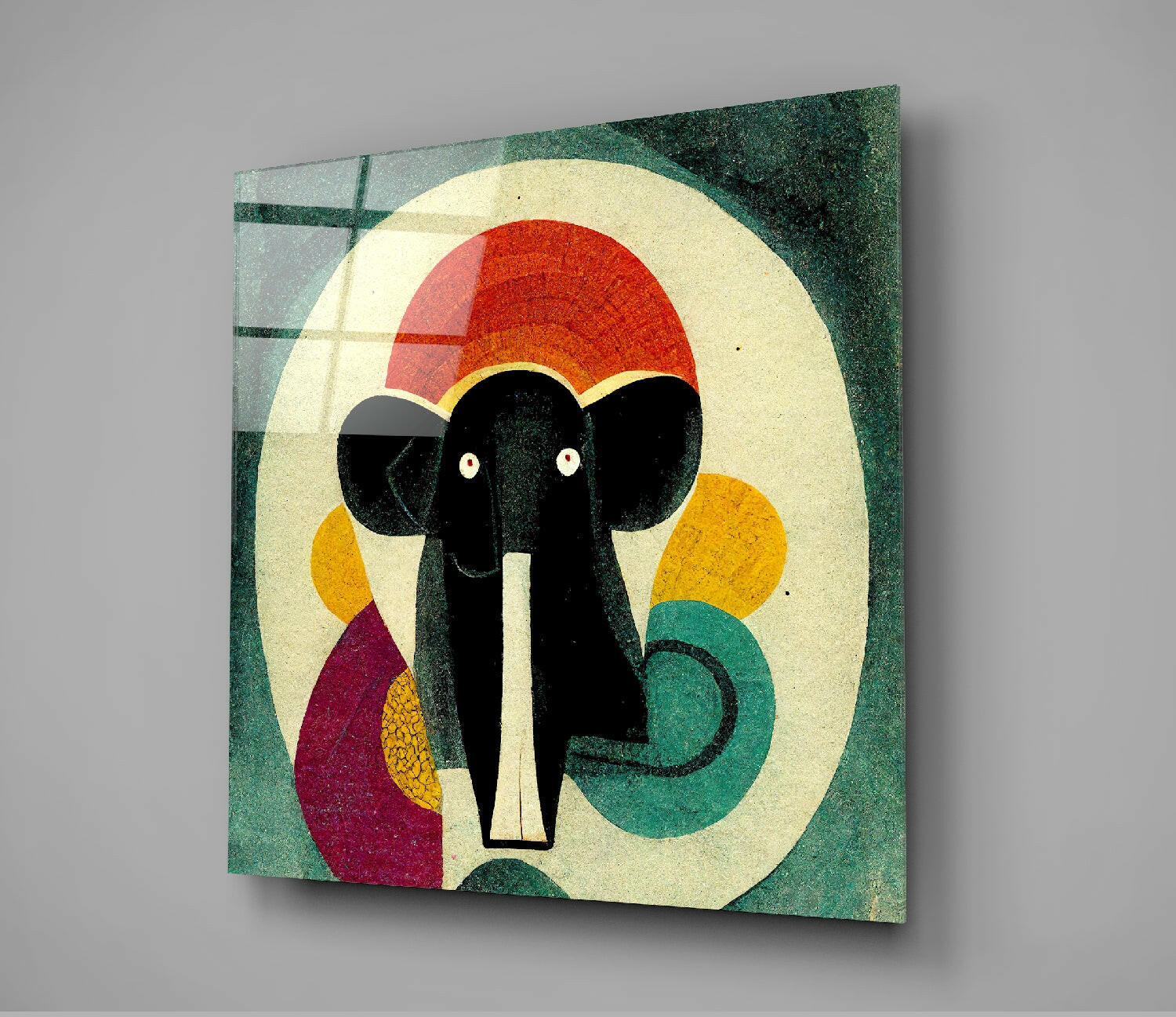 Wassily's Elephant Glass Wall Art  || Designer Collection.