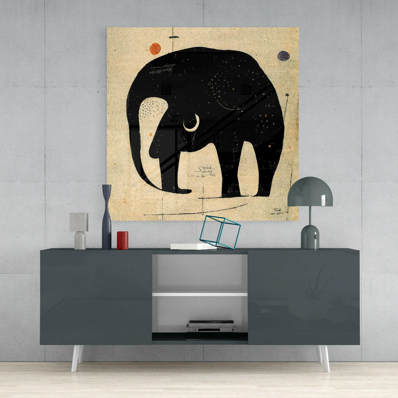Wassily's Elephant Glass Wall Art  || Designer Collection.