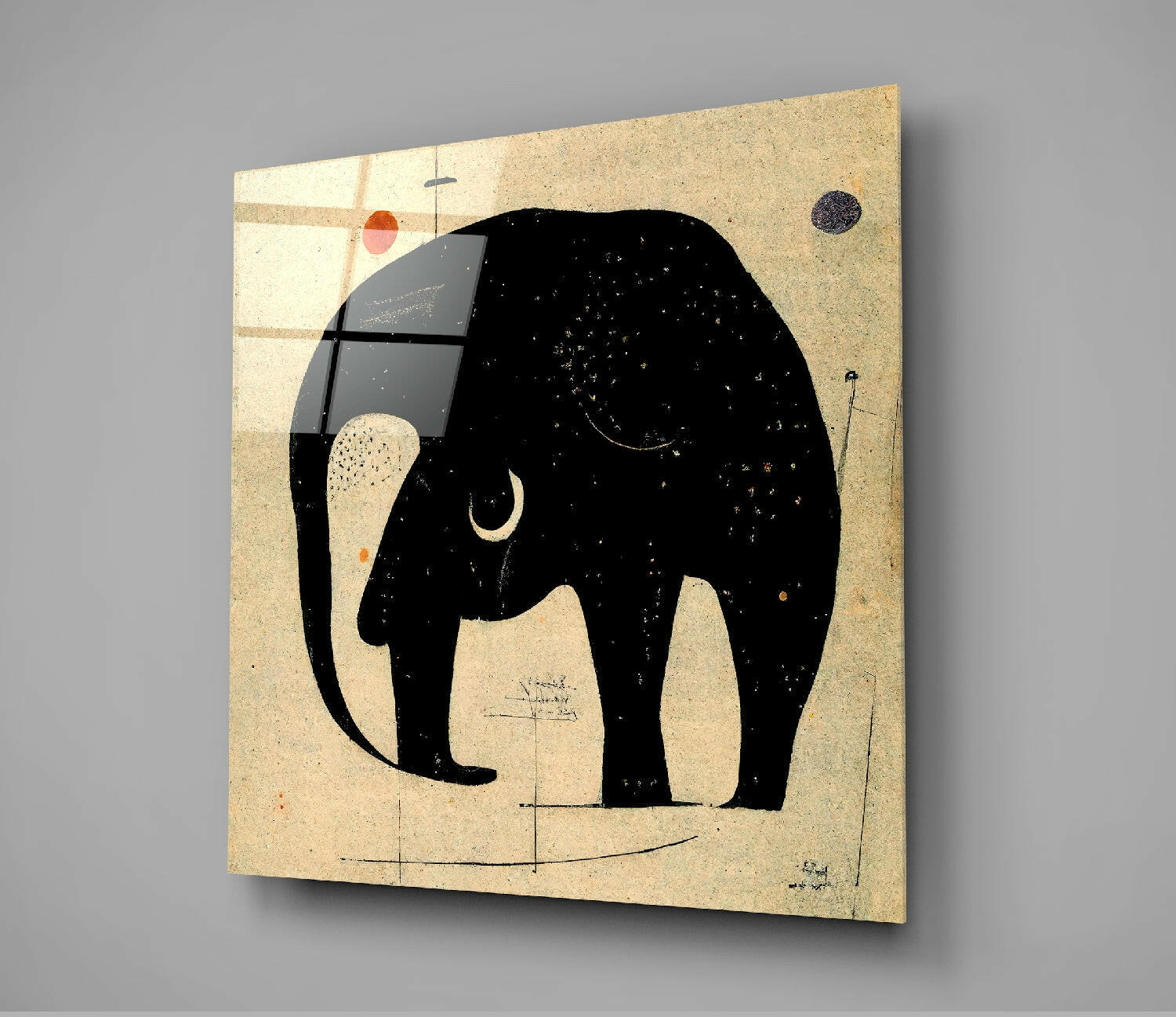 Wassily's Elephant Glass Wall Art  || Designer Collection.
