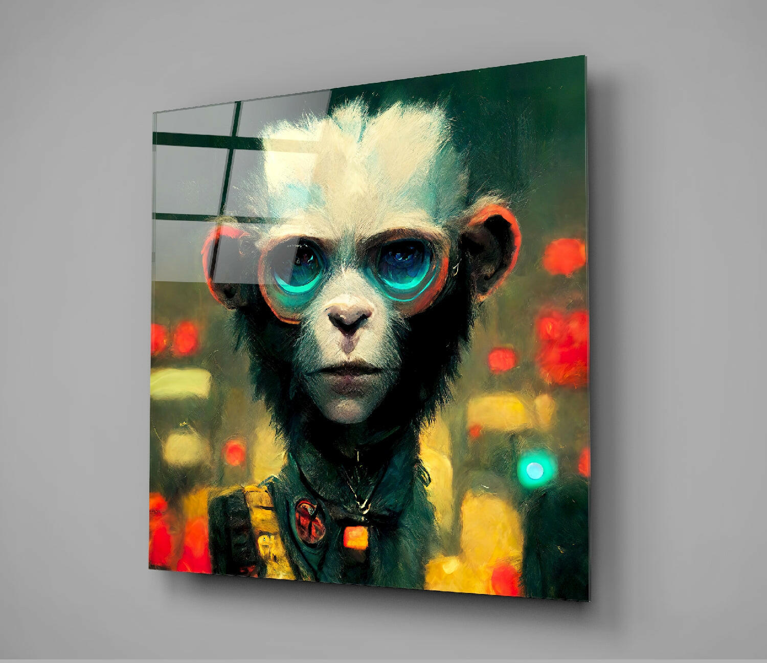 The Monkey Glass Wall Art  || Designer Collection.