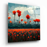 Poppy Glass Wall Art  || Designer Collection.