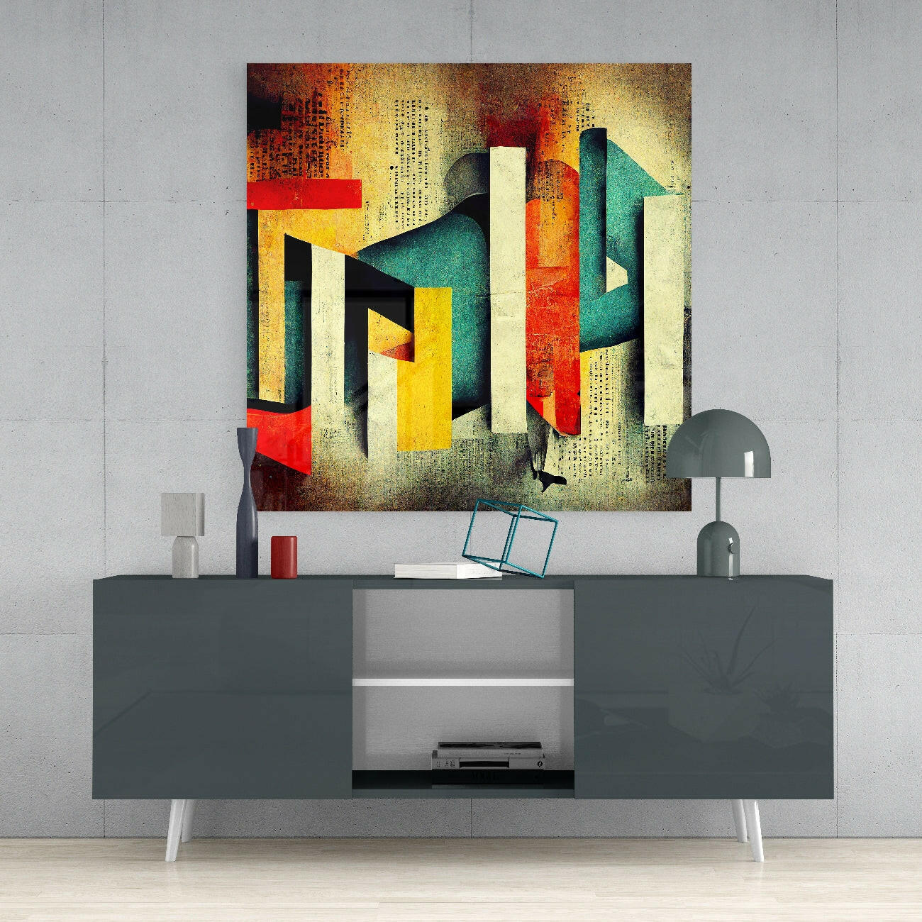 Lost Alphabet Glass Wall Art  || Designer Collection.