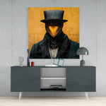 The Beak Behind the Masks Glass Wall Art  || Designer Collection.