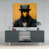 The Beak Behind the Masks Glass Wall Art  || Designer Collection.