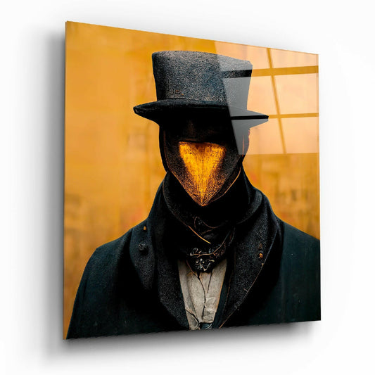 The Beak Behind the Masks Glass Wall Art  || Designer Collection.