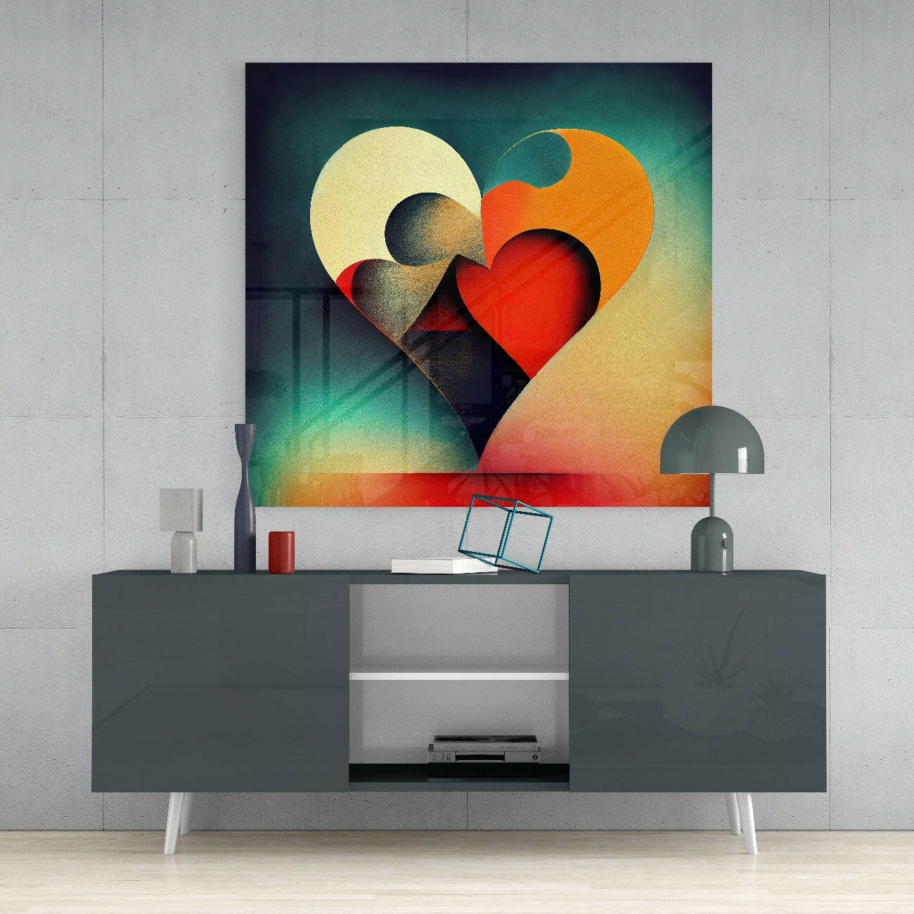 Heart Glass Wall Art  || Designers Collection.