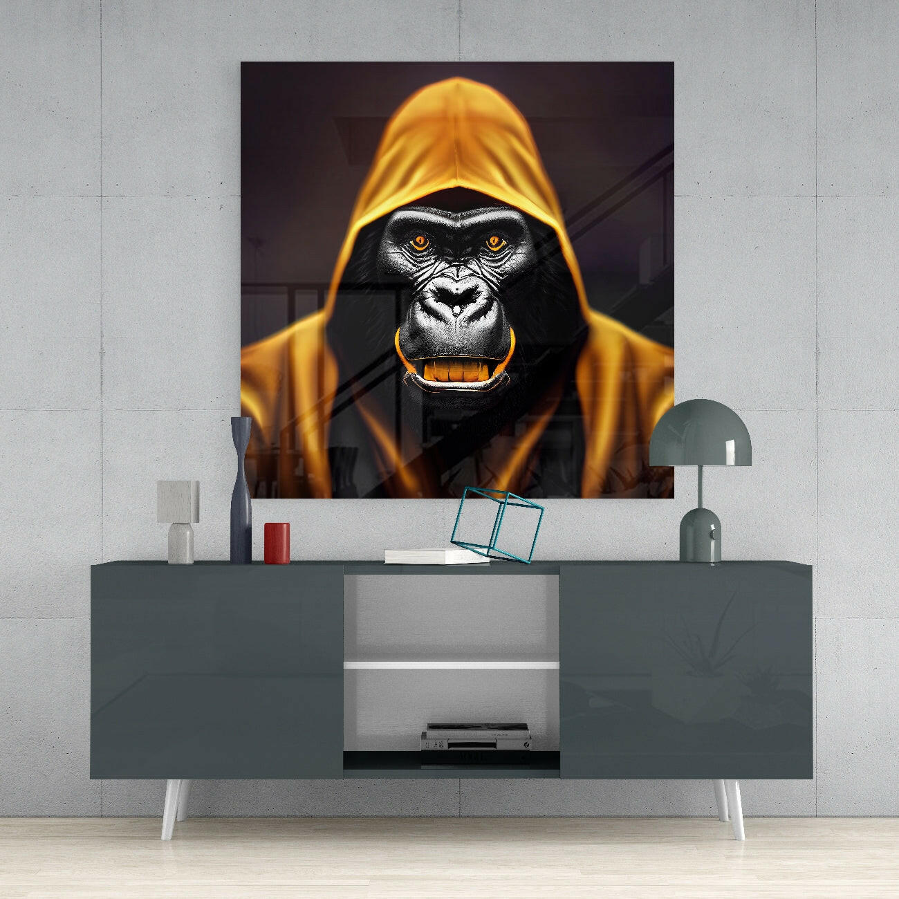 Angry Smile Glass Wall Art  || Designers Collection.