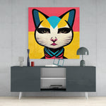 Ms. Cat Glass Wall Art  || Designer Collection.