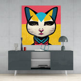 Ms. Cat Glass Wall Art  || Designer Collection.