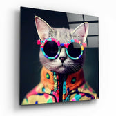 The Coolest Cat Glass Wall Art  || Designer Collection.