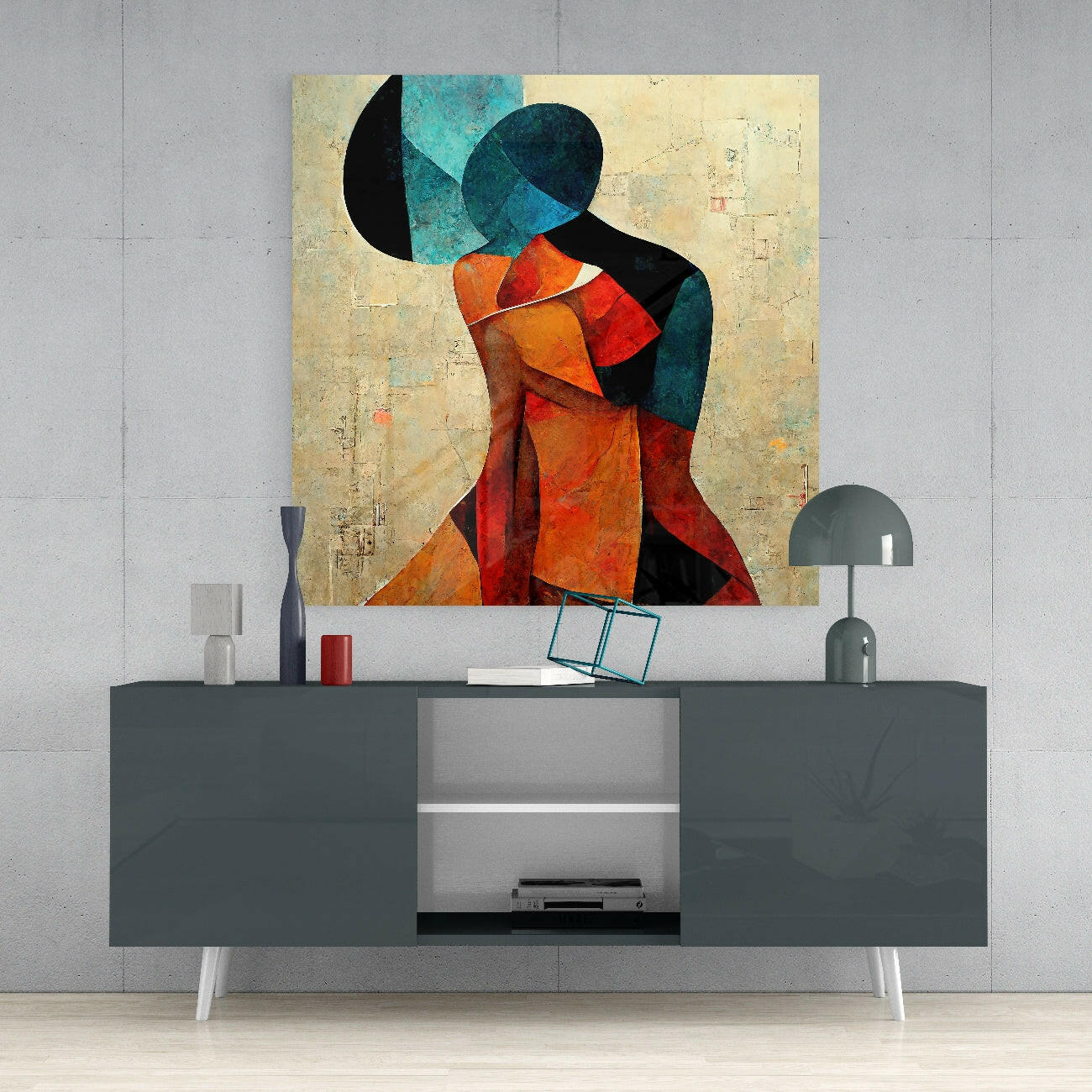 The Hug Glass Wall Art  || Designer Collection.