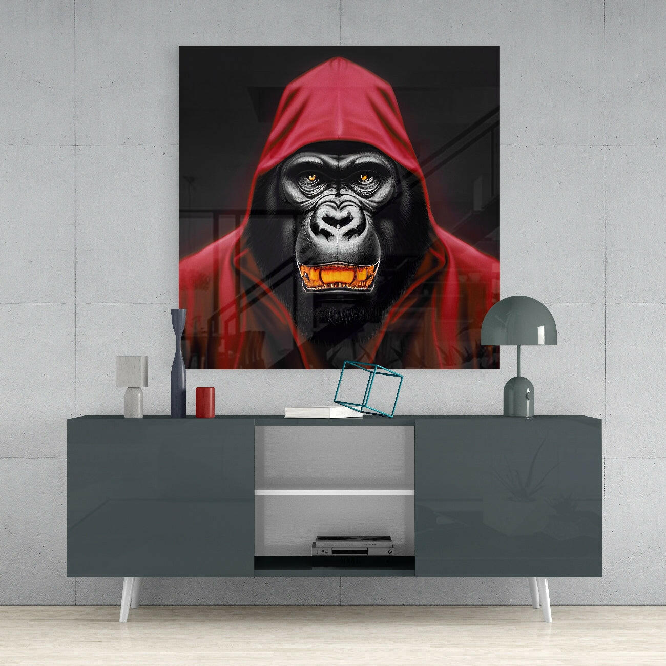 Angry Smile Glass Wall Art  || Designers Collection.