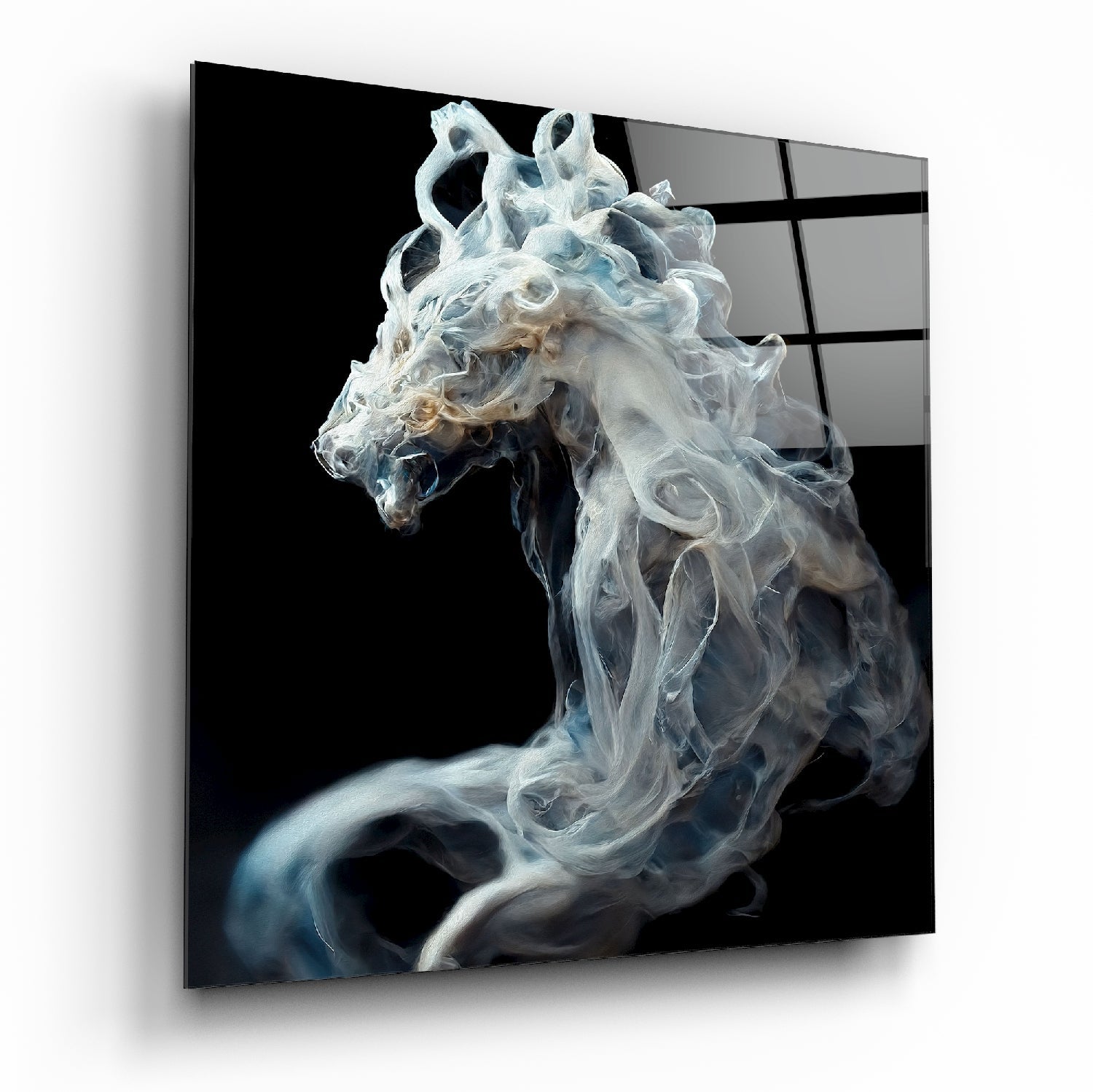 Smoky Horse Glass Wall Art  || Designer Collection | Insigne Art Design