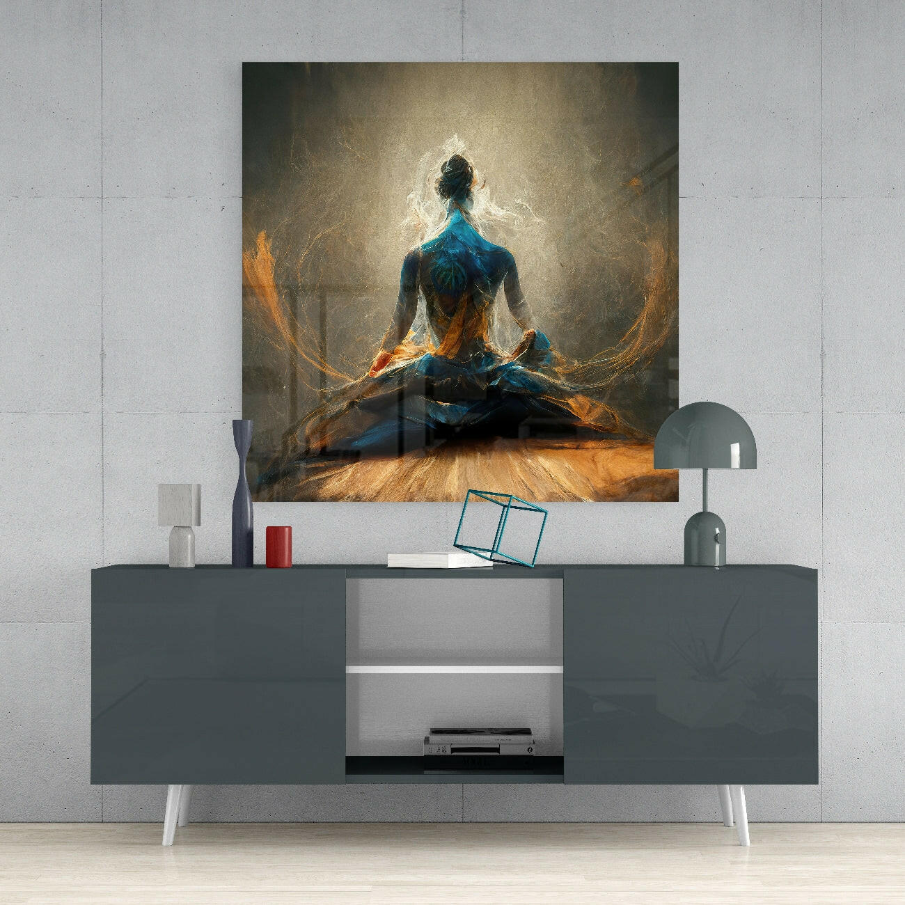 Meditation Glass Wall Art  || Designer Collection.