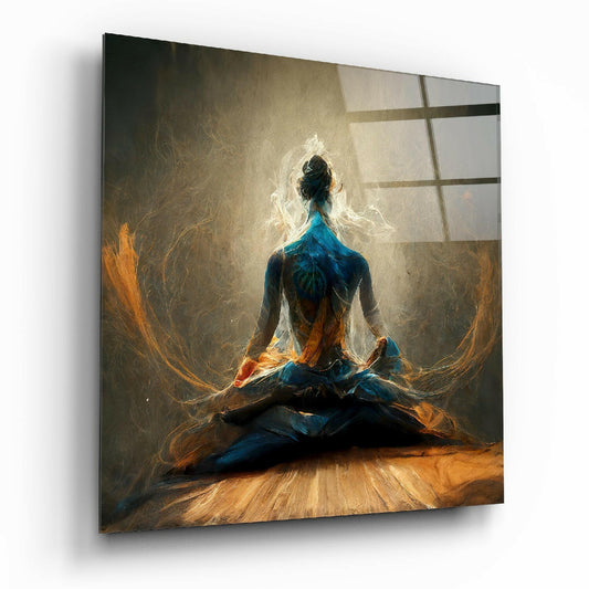 Meditation Glass Wall Art  || Designer Collection.