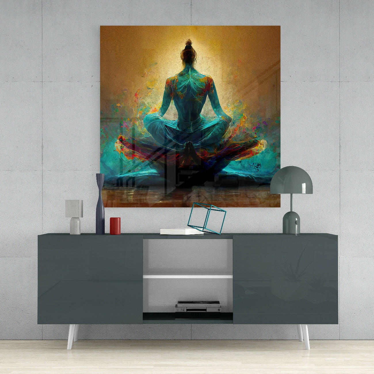 Meditation Glass Wall Art  || Designer Collection.
